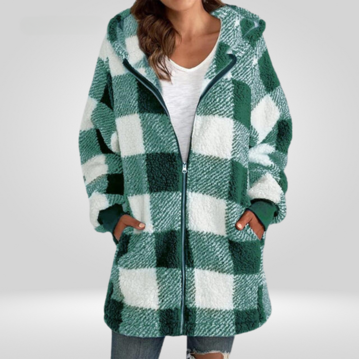 Golden Aura Cozy Plaid Jacket